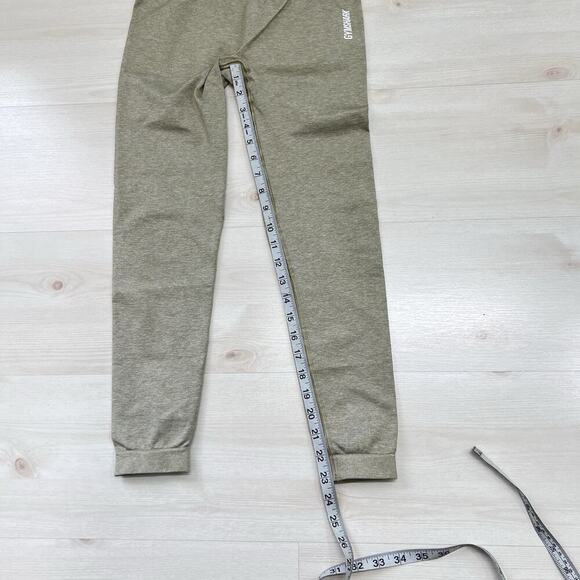 Gymshark Leggings Women M Tan Seamless Crop Energy Athletic T - Picture 6 of 8